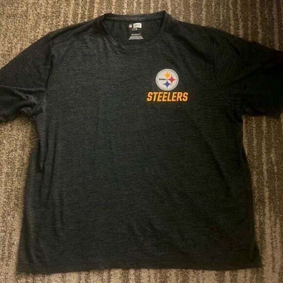 Pittsburgh Steelers XXL T-shirt Gray Logo EUC Short Sleeve Football Sports - Picture 2 of 16